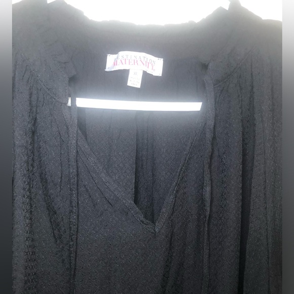 NWT Destination Maternity Long Sleeve Split Neck Blouse Size XL - Picture 2 of 10